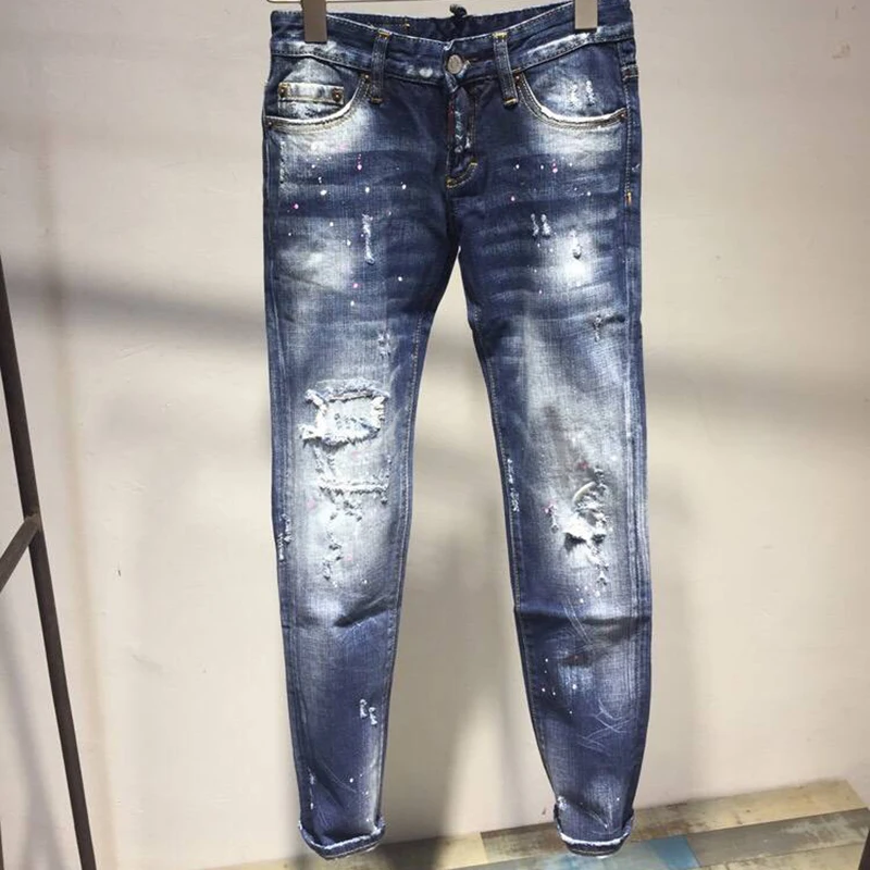 

New 2018 Spring jeans woman Hole Fashion Women's jeans Casual Mid Waist Softener Pencil Pants jeans for women Classic Trousers
