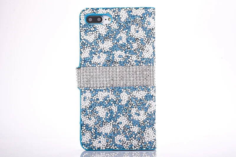 Leopard diamond rhinestone leather case iphone 6 6s 7 8 plus (13)