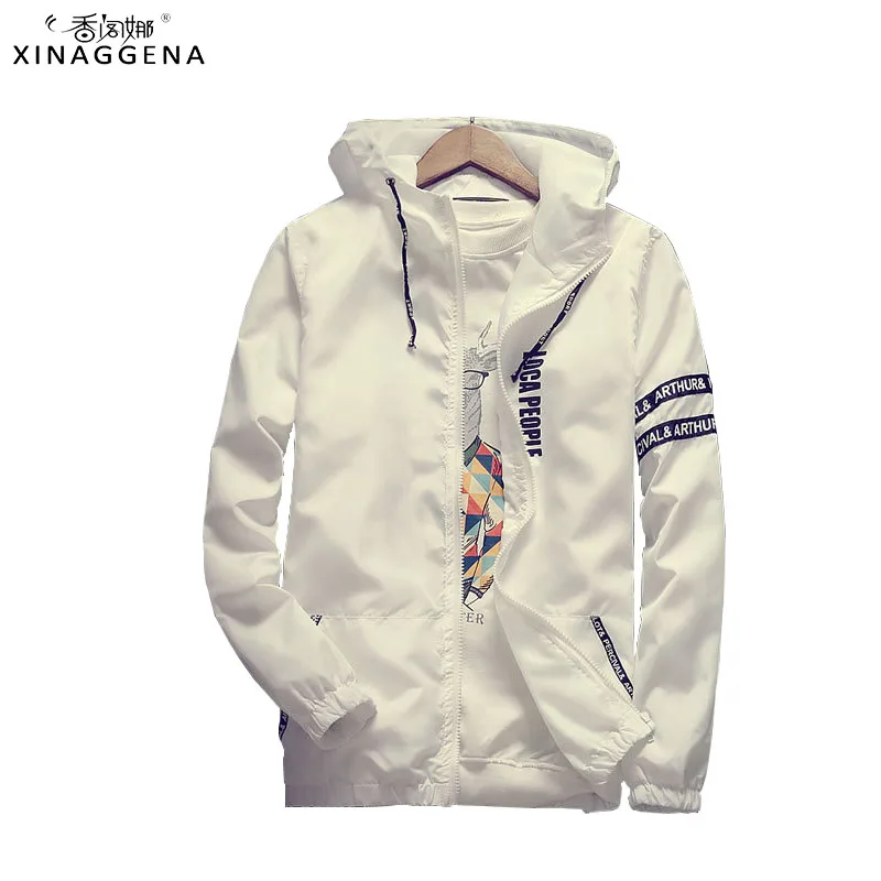 

HOOD-T Men For Young People 2018 New Spring Autumn Jackets Men Bomber Jacket Color Hood Smart Casual Coats Gown Sun Resistant