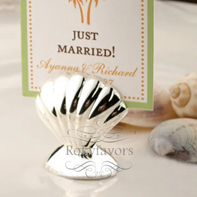 free shipping 200pcs seashell place card holders beach wedding
