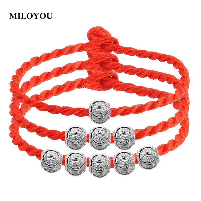 

MILOYOU Red Thread Bracelets Simple Transfer Beads Bracelet Accessories Bracelet String Jewelry Lucky Bracelets for Women ML096