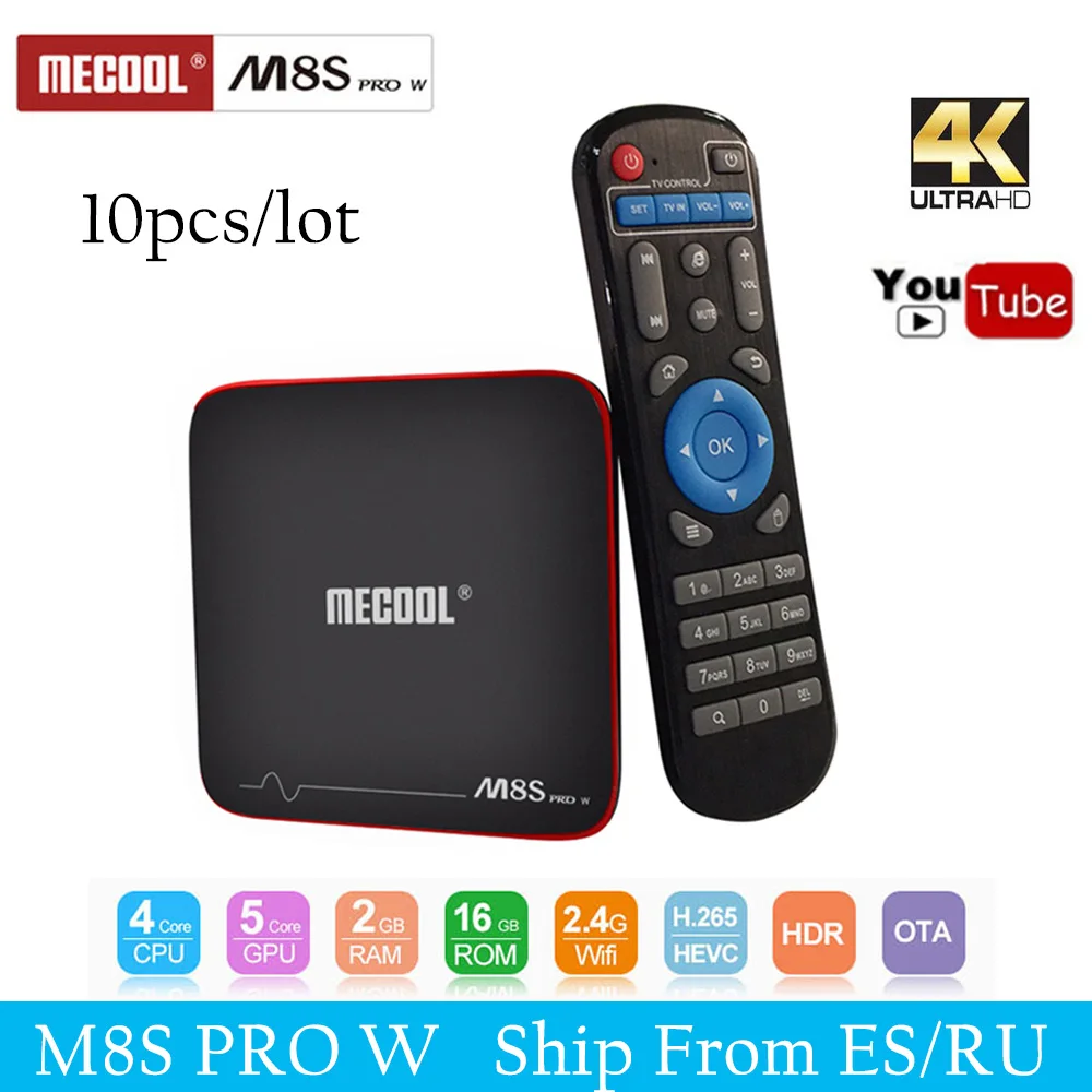 

10pcs MECOOL M8S Pro W Tv Box Andrlid 7.1 Amlogic S905W Quad core 2G DDR3 16G 4K 2.4G WiFi Smart Tv Box M8S PRO W Media Player