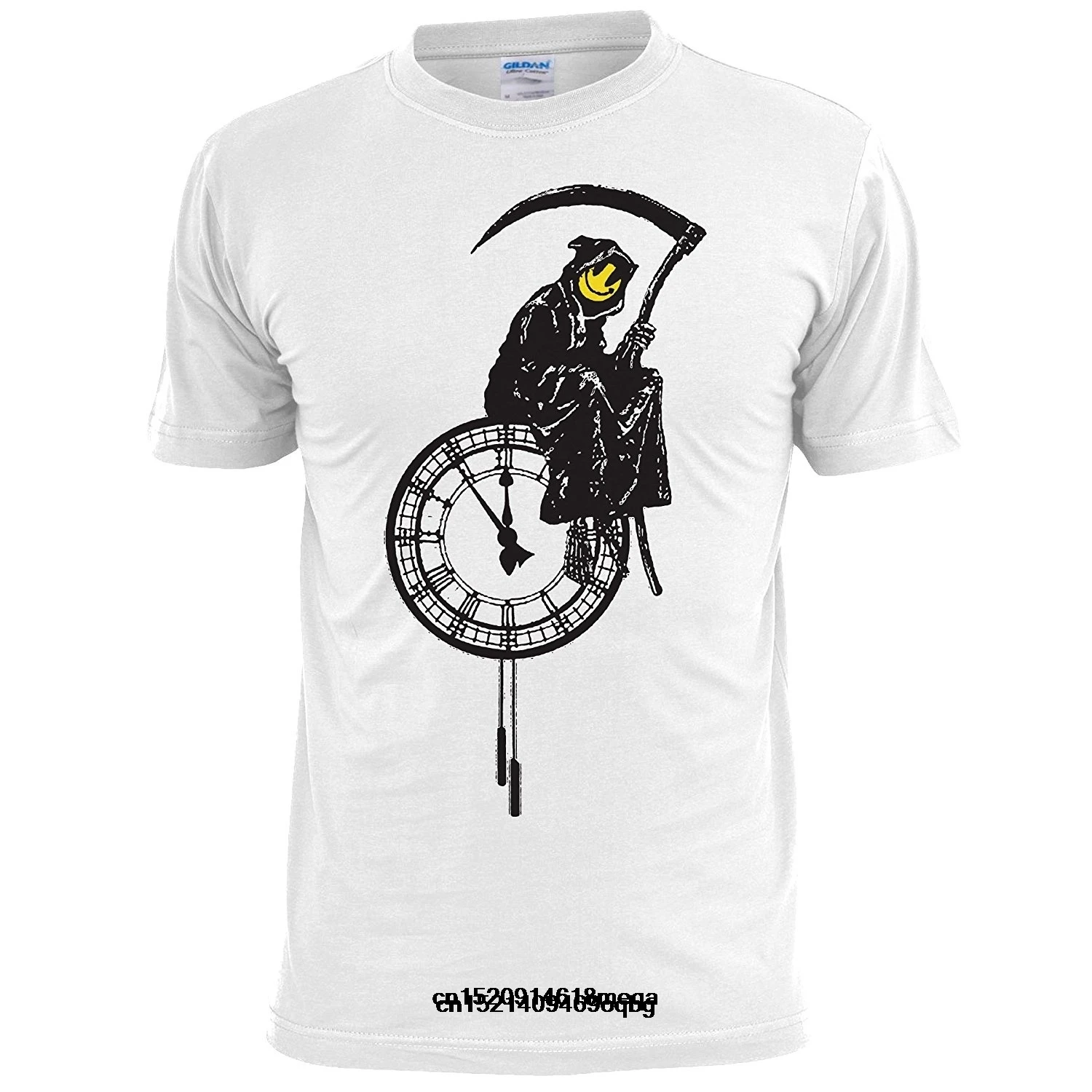 Banksy Grin Reaper Grim Graffiti Mens T Shirt Urban Art | Мужская одежда