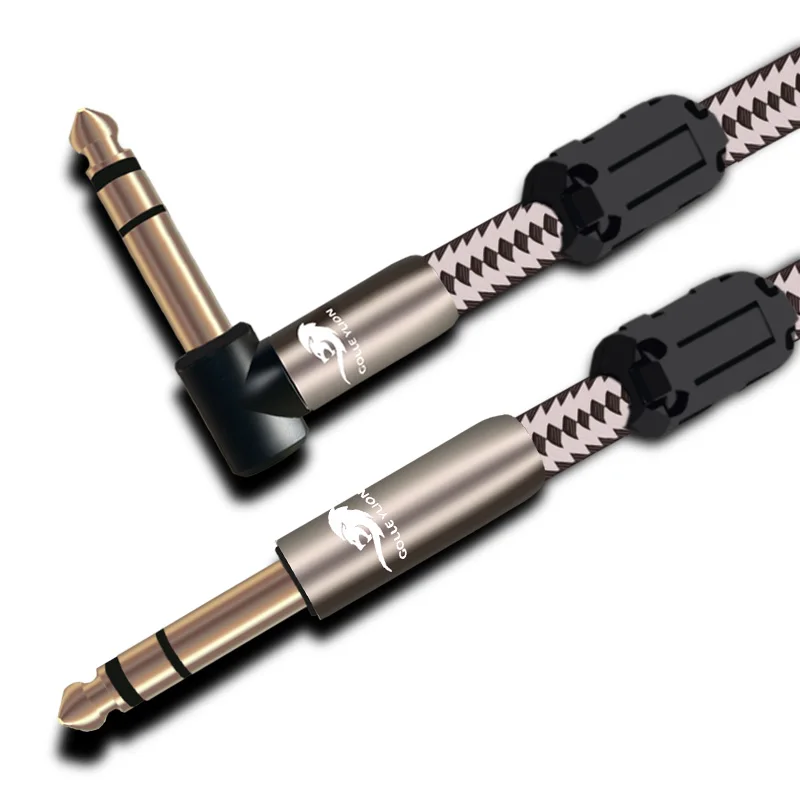 

HIFI Audio Cable Stereo 1/4" 6.35mm to 6.35mm Male Jack Shielded For Micphone Electric Guitar Mixer Mixing Console 1m 2m 3m 5m