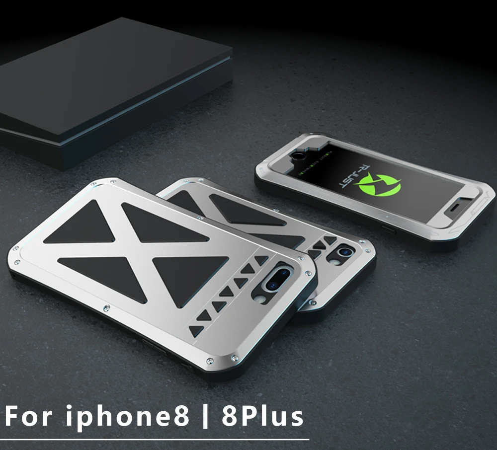 R-JUST чехол для телефона для iphone 8, 8 Plus X 10 AMIRA Роскошный Жесткий металлический противоударный алюминиевый водонепроницаемый защитный чехол funda
