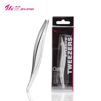 

JELLEND Precision Slant Eyebrow Tweezers Stainless Steel Curve Eyebrows Styles Face Hair Removal Tweezers Tool