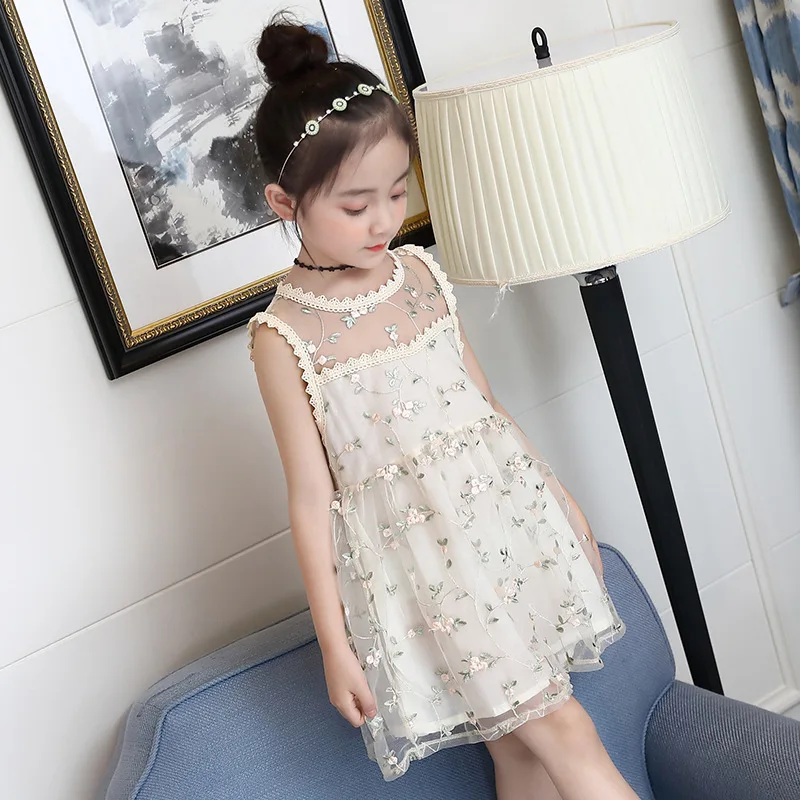 Girls Dresses Summer Korean Big Children's Princess Dress Children's Embroidery Dress 3-8 Years image_2