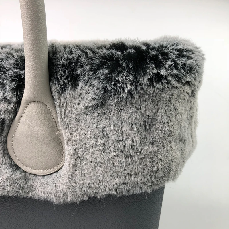 Thermal Decoration Faux Rabbit fur Plush Trim for Classic Mini size O BAG Obag Fit for handbag Accessories