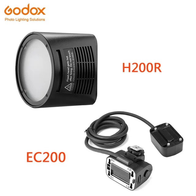 Godox AD200 аксессуары для вспышки WITSTRO H200R круглая головка вспышки и EC-200 удлинитель AK-R1 цветовой температурный отражатель - Цвет: H200R and EC200