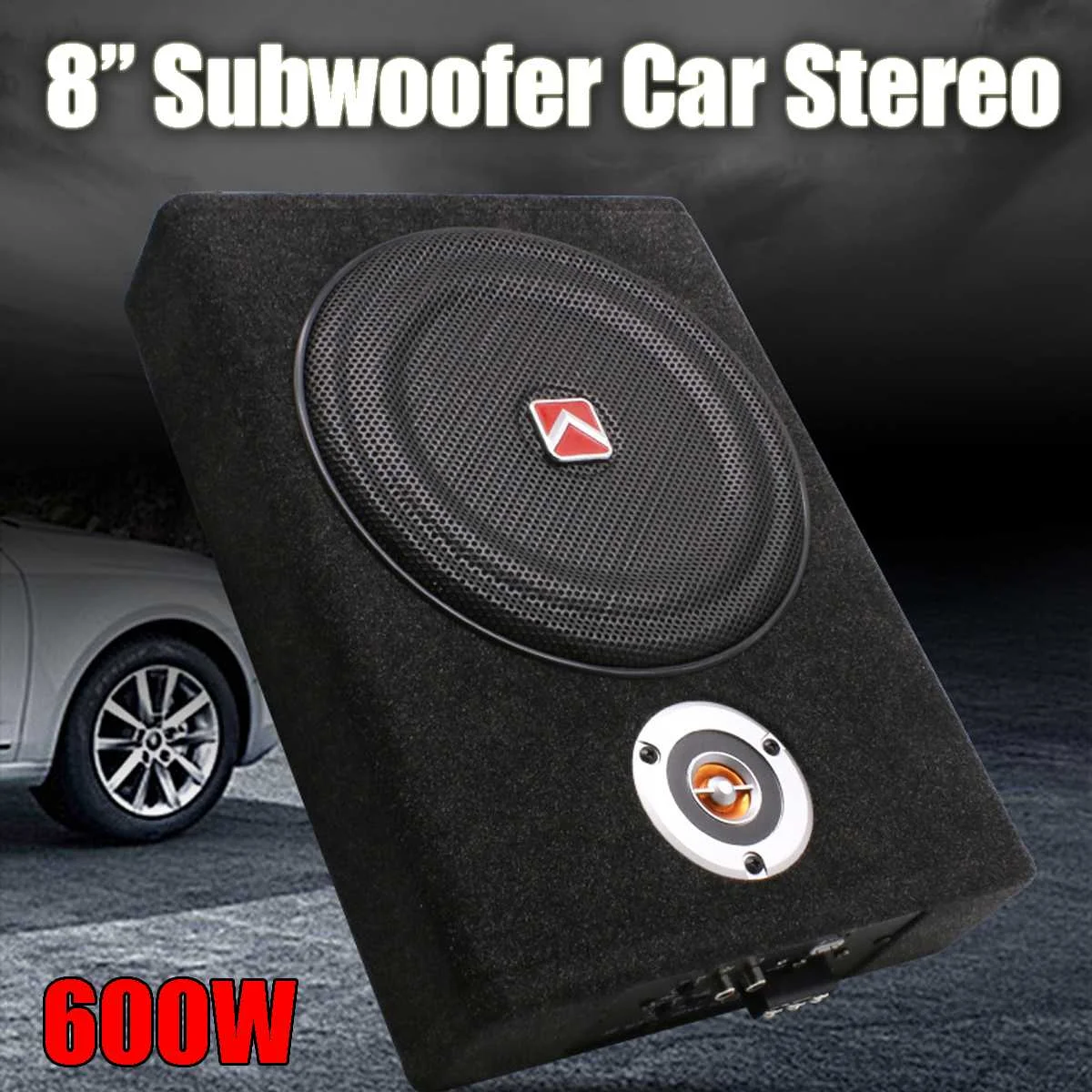 600W 8Inch Car Subwoofers Speaker Bass Horn Subwoofer Car Active Slim