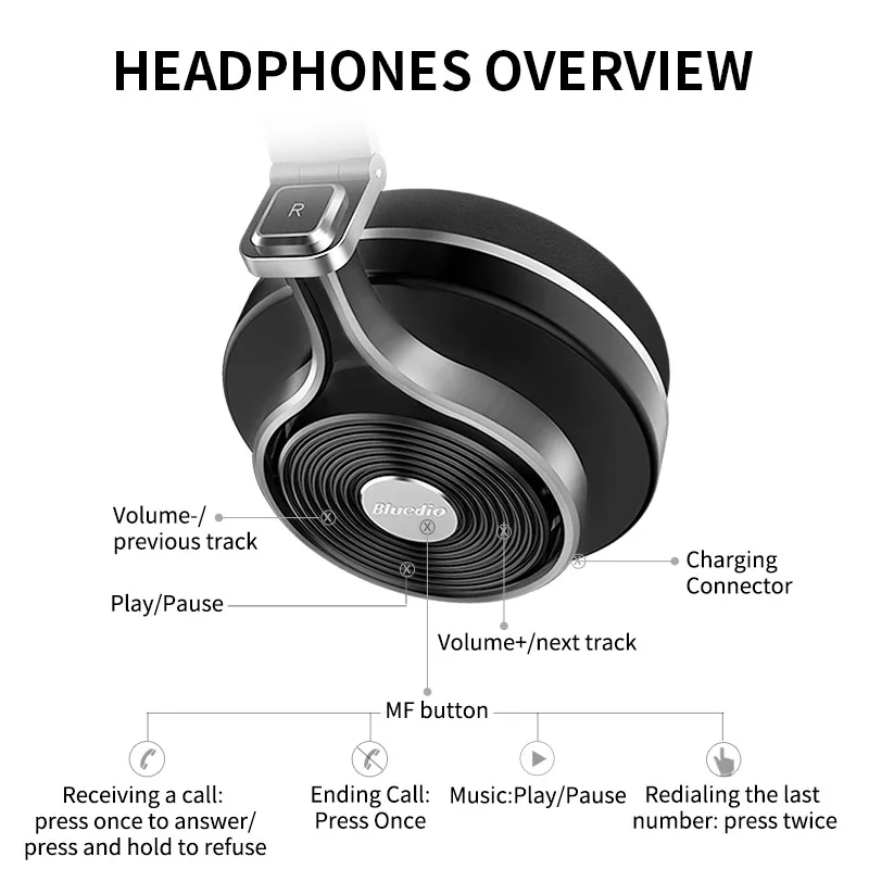 Bluedio T3  Wireless  bluetooth Headphones/headset with Bluetooth 4.1 Stereo and microphone for music wireless headphone