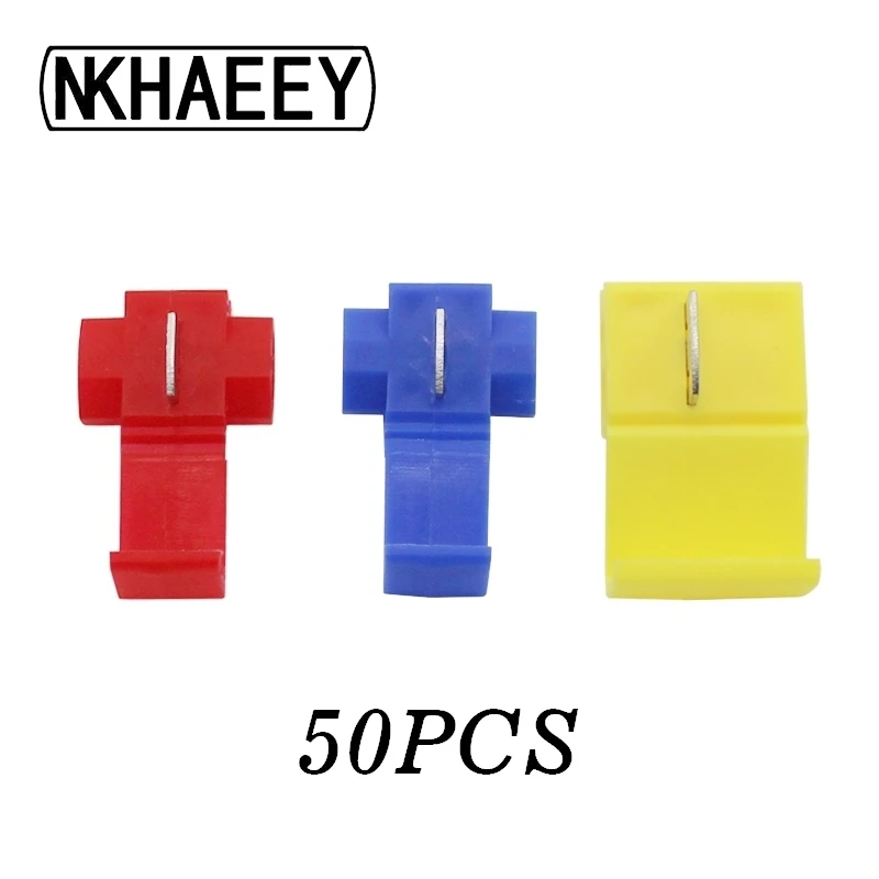 

50/100PCS Scotch Lock Electric Wire Cable Connectors Quick Splice Terminal Crimp Non Destructive Without Breaking Line AWG 22-10