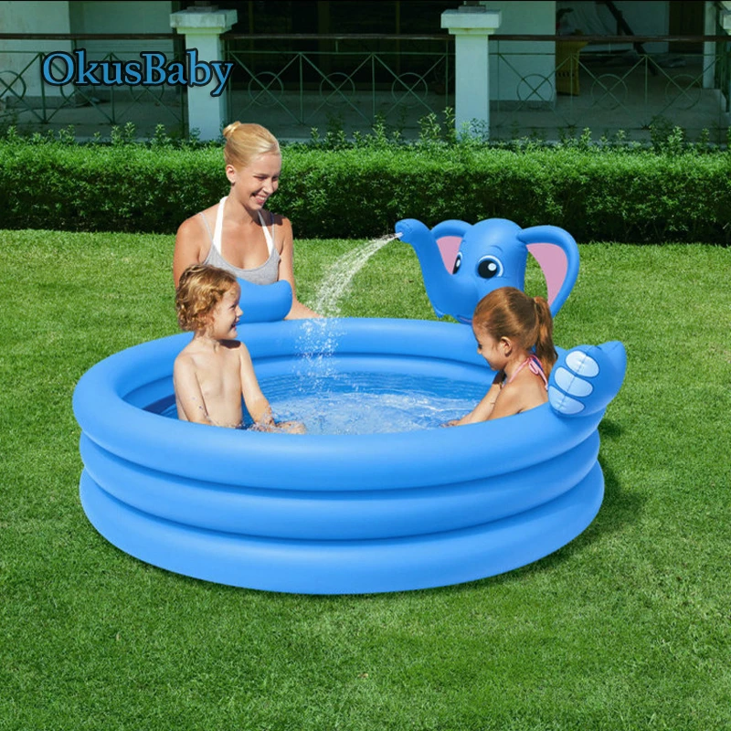 

Summer Baby Fun Play Water Park Pools Spray Water 3 layers inflatable Elephant Animal Pool For Outdoor Garden Infant Swimming