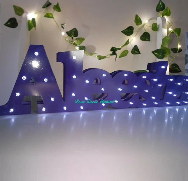 Baby Name Bespoke Luxury Gift Light Up Letters Baby Name Bespoke Luxury Gift Light Up Letters Birthday Aleesha With Led Lights Bedroom Decoration