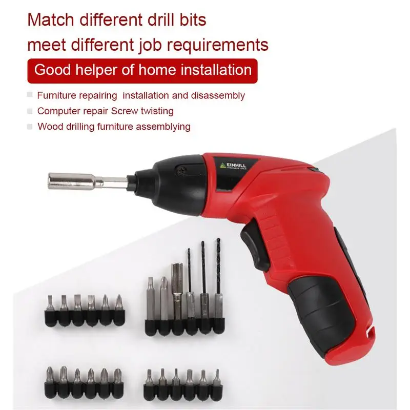

25PCS/Set 4.8V Multi-Function Household Charging Drill Small Electric Screwdrive Electric Screwdriver Rechargeable Screwdriver