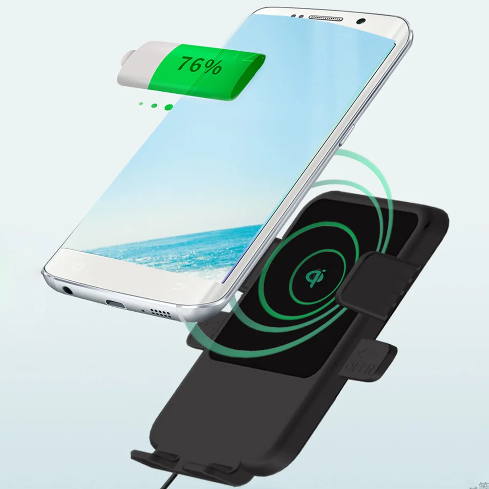 Multifunction Phone Holder Qi Universal Dual USB Mount Car Charger Wireless Charging Cigarette Lighter