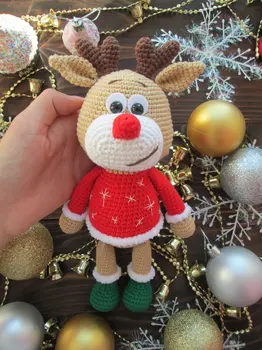 

crochet toys amigurumi handmade rattle deer model number DXB004