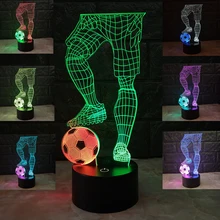 3D иллюзия Led футбольный стол лампы футбол настольная лампа 7 цветов USB Chrage ночник для стола украшения спальни