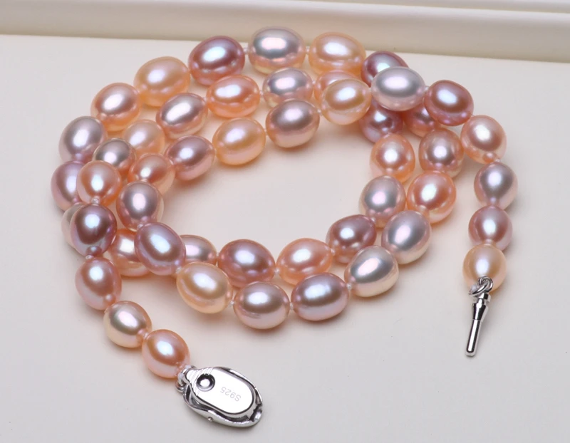 

Fashionable mixed color day fresh water pearl necklace white optional 925 silver buckle however bright light