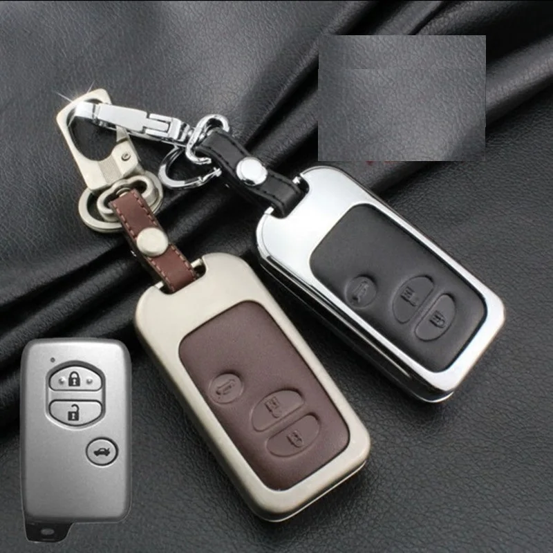 

Leather Car Key Case Cover For Toyota Land Cruiser Prado 150 Camry Prius Crown For Subaru 2013 2014 Foreste Outback XV legacy