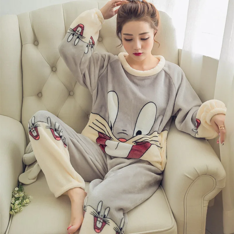 Пижама кигуруми женская фланелевая с длинным рукавом|sleep set|pyjama kigurumispajamas suit |