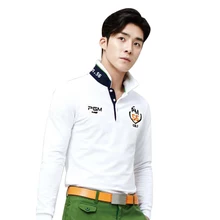 PGM New Golf Clothing Men Golf Long Sleeve Polo Shirt Golf Sportwear ropa de golf Tennis Tshirt Breathable White Blue Quick Dry