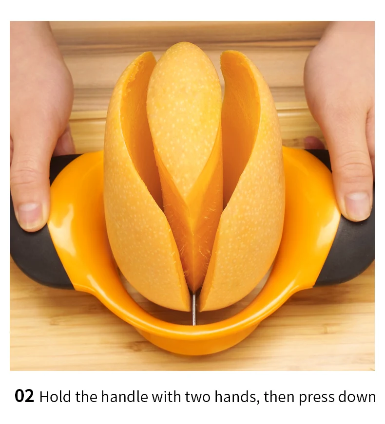 Migecon нож для разрезания манго фруктового слайсера из нержавеющей стали Нескользящие ручки приспособление для овощей разделительные кухонные принадлежности