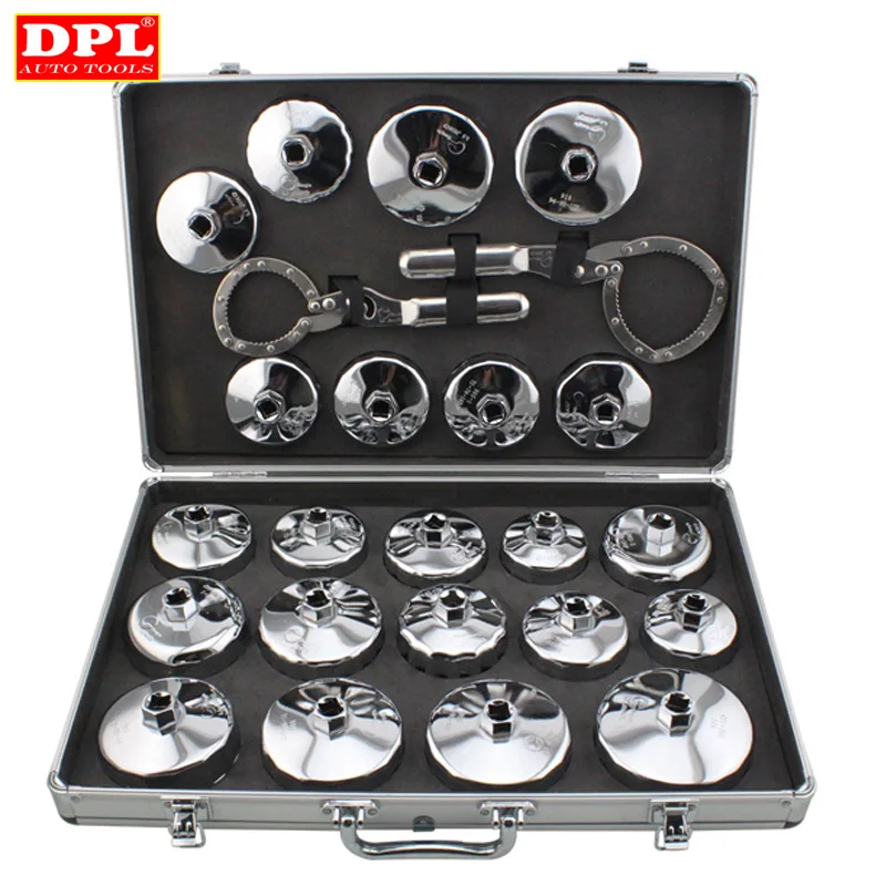 Universal Oil Filter Cap Wrench Socket 65mm 101mm Cup Tool kit 24 pcs