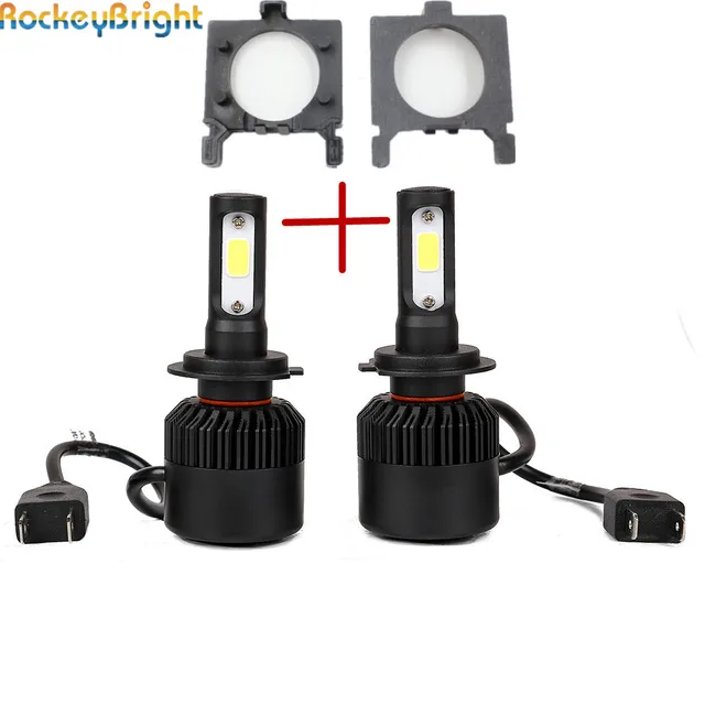 Rockeybright N2 COB H7 phare LED Ampoule + H7 lumière LED porte ampoule prise adaptateur pour