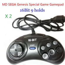 2pcs MD SEGA Gamepads 16bit Sega Genesis Game controller 9 Holes Sega Joypad high quality good price