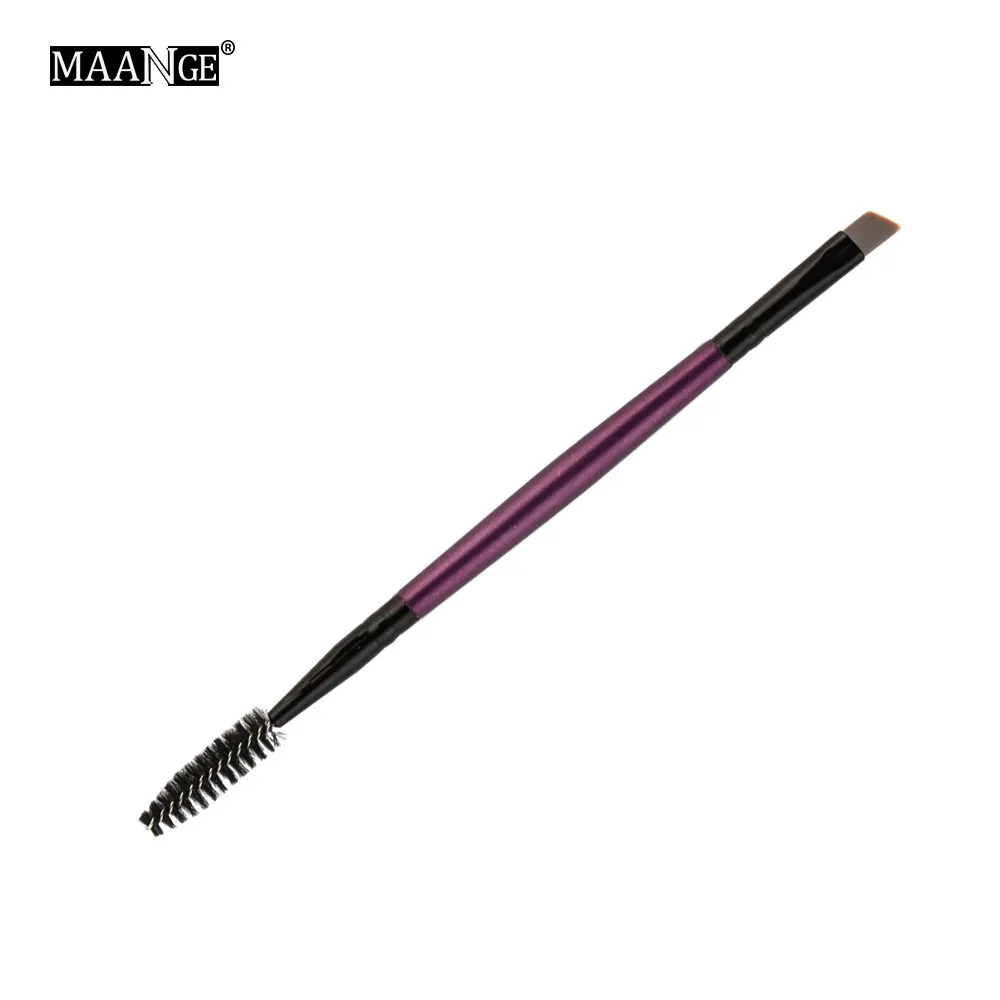 MAANGE 1 шт., Кисть для макияжа с деревянной ручкой, двухсторонние плоские Угловые кисти для бровей, кисти для макияжа, инструменты c0920 - Handle Color: B