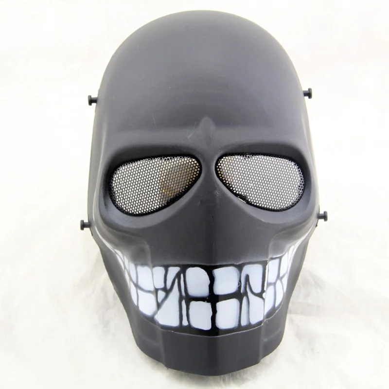 ZJZ-01 армейская Военная страйкбольная Пейнтбольная тактическая маска с черепом для всего лица CS Wargame охотничьи Вечерние Маски на Хэллоуин - Цвет: Black-Smiley
