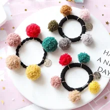 1 шт. милые волосы веревка цвет большой шар для волос супер огонь лента для волос резиновая половина мяч голова Личность аксессуары для волос женский G0503