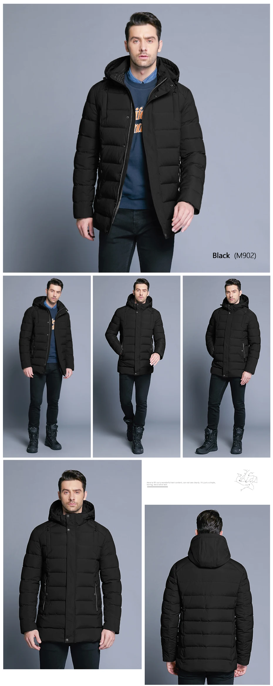 ICEbear Новая мужская зимняя куртка теплая Съемная шапка мужское короткое пальто модная повседневная одежда мужская брендовая одежда MWD18813D