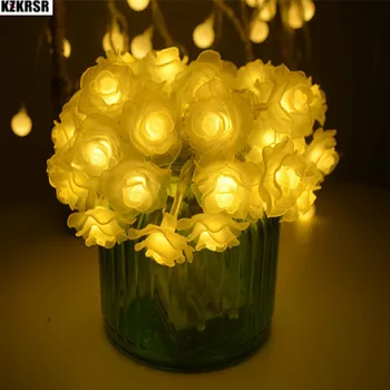 

10M/20M/30M 100/200/300 LED Rose Christmas Lights Holiday String Lights Valentine Wedding Decoration Flower LED Lamp 220V/110V