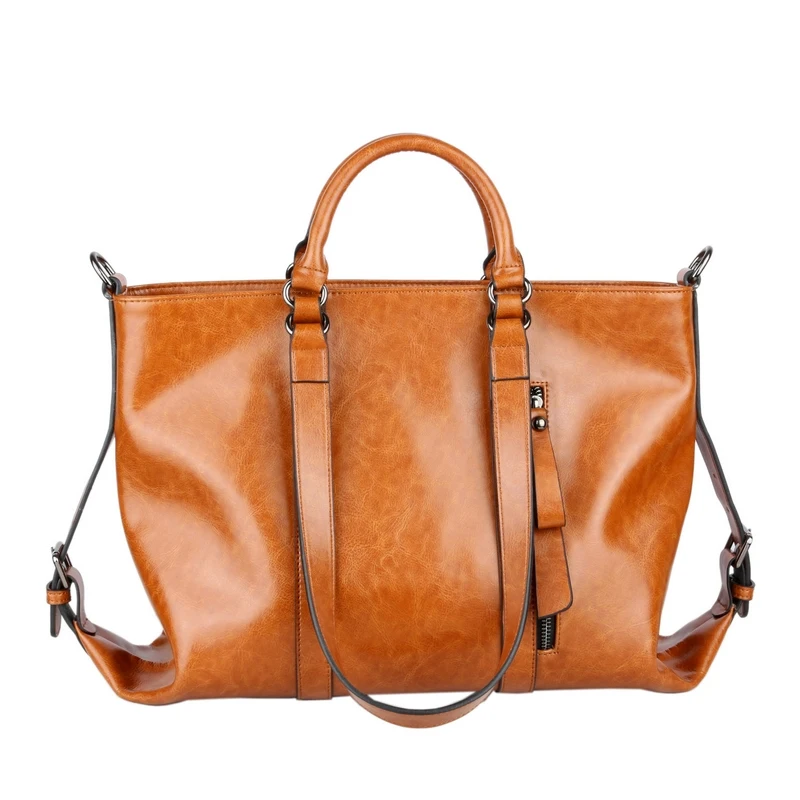 

2017 fashion motorcycle bag star of wax cowhide vintage formal fashion women's big size designer genuine leather handbag