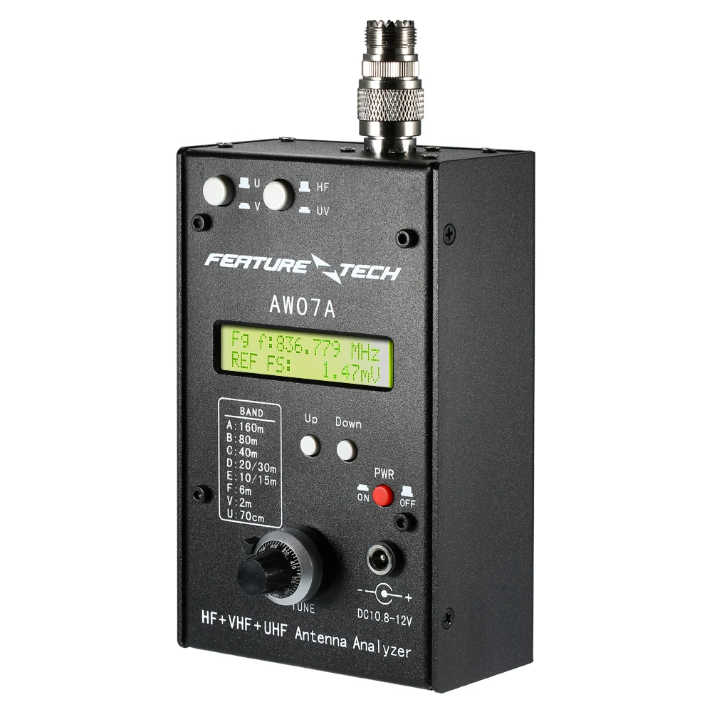 

AW07A Antenna Analyzer HF/VHF/UHF 160M Impedance SWR Antenna Analyzer Meter RF Impedance Analyzer for Ham Radio Hobbyists DIY