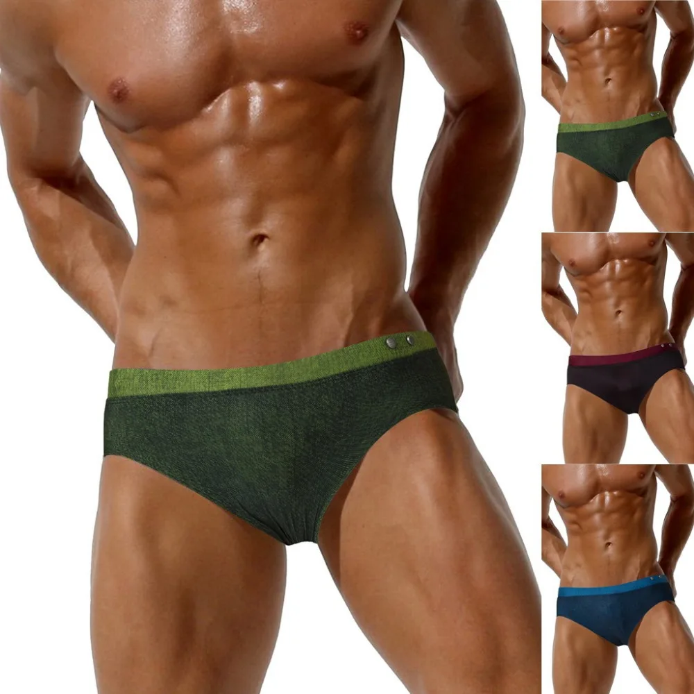 2019 Men's Sexy swimming trunks for men briefs Summer sea surf swimming shorts sunscreen quick-drying sports swim trunks 40M28 (1) - 