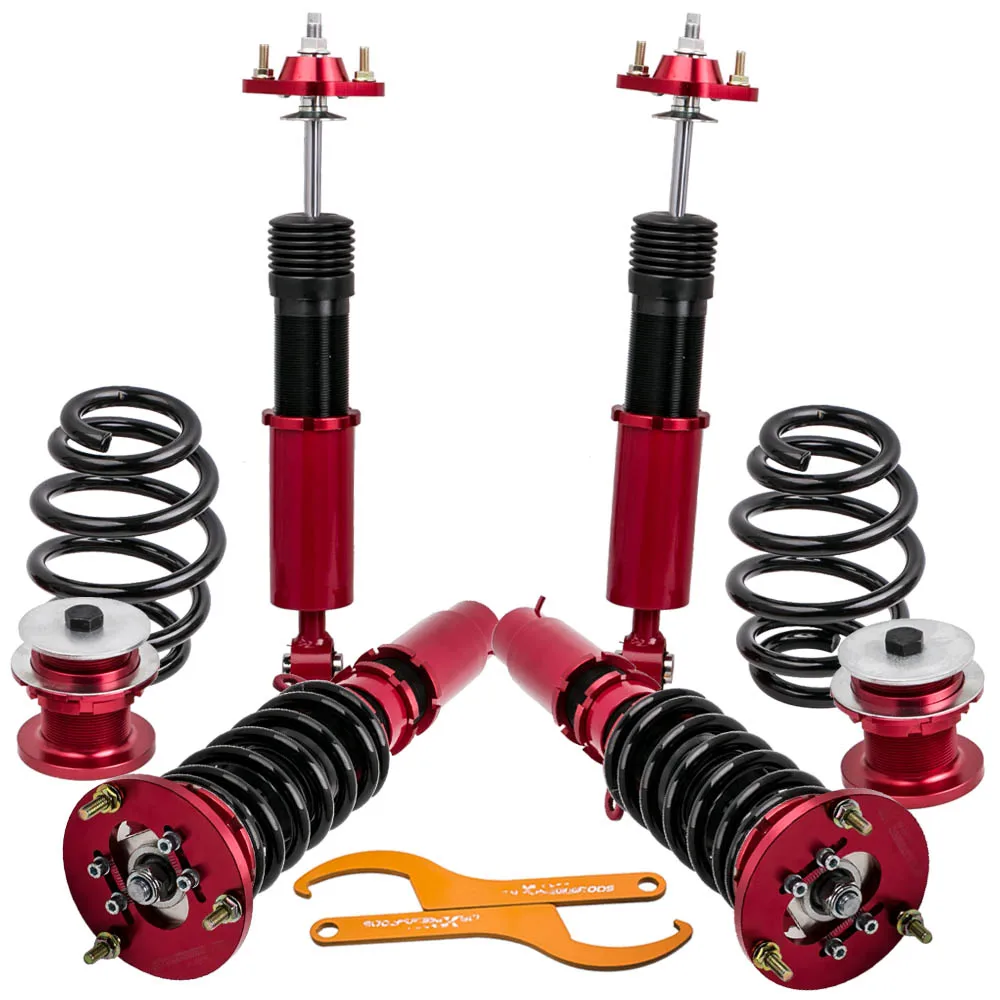 

Coilover Strut Shock Absorber for BMW 3 Series E46 Adj. Preload Height Camber Plates Suspension Damper Force Spring Coil Strut