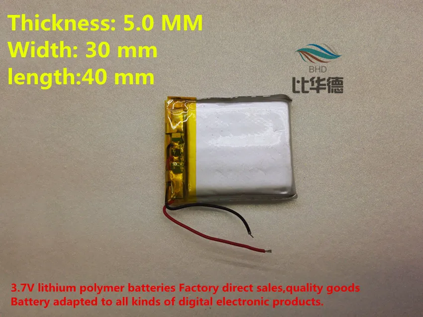 

(free shipping)Battery factory outlet 503040 570mah lithium-ion polymer battery quality goods CE ROHS certification authority