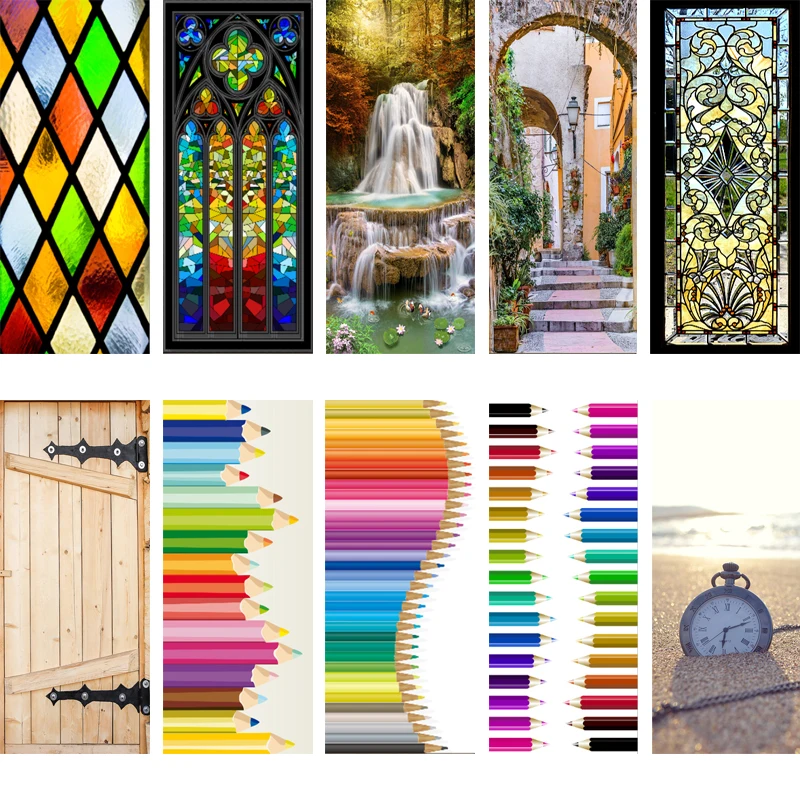 

3D Door Sticker Door Wrap Wall Sticker Mural Wallpaper Poster Self Adhesive PVC Removable Waterproof Door Decal Home Decor