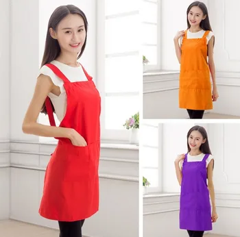 

1PC 100% Cotton New Cooking Baking Aprons Kitchen Apron Restaurant Aprons For Women Home Sleeveless Apron ELB 406