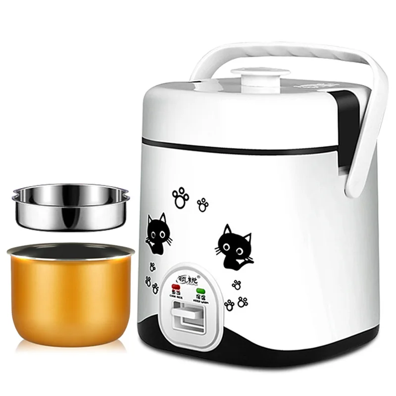 

Mini Electric Rice Cooker Small Food Cooking Machine Eggs Meal Steamer 110V Porridge Soup Stew Heating Pot Lunch Box Warmer