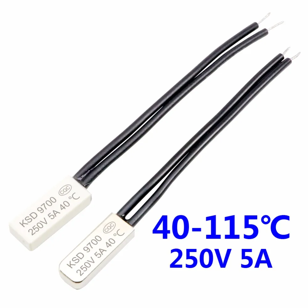 2Pcs KSD9700 250V 5A 40 115 Degree N.C. Temperature Switch Thermostat