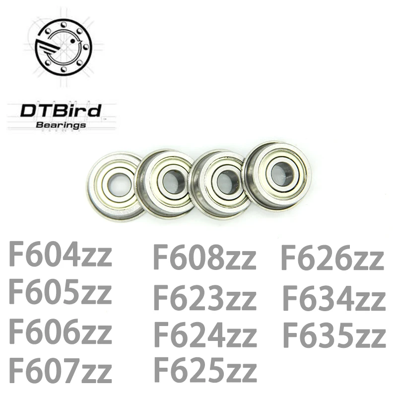 10pcs F623ZZ F604ZZ F605ZZ F606ZZ F607ZZ F608ZZ F623ZZ F624ZZ F625ZZ F626ZZ F634ZZ F635ZZ Flange Bushing Ball Bearings 3*10*4 mm