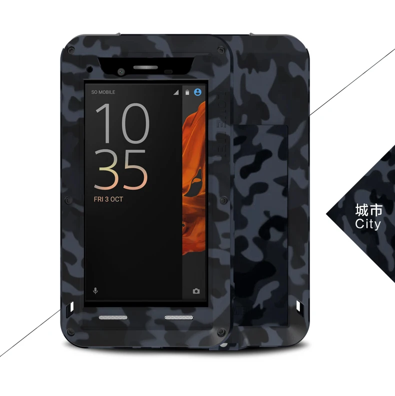 

LOVE MEI Camouflage Outdoor Shockproof Dust-proof Waterproof Aluminum Metal Case Cover Armor Shell for SONY Xperia XZ ORIGINAL