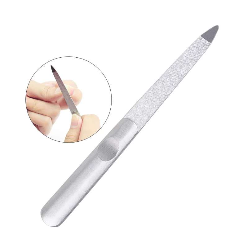 

1pc Professional Stainless Steel Emery Nail File Buffer Double Side Grinding Rod Manicure Pedicure Scrub Nail Arts Tool