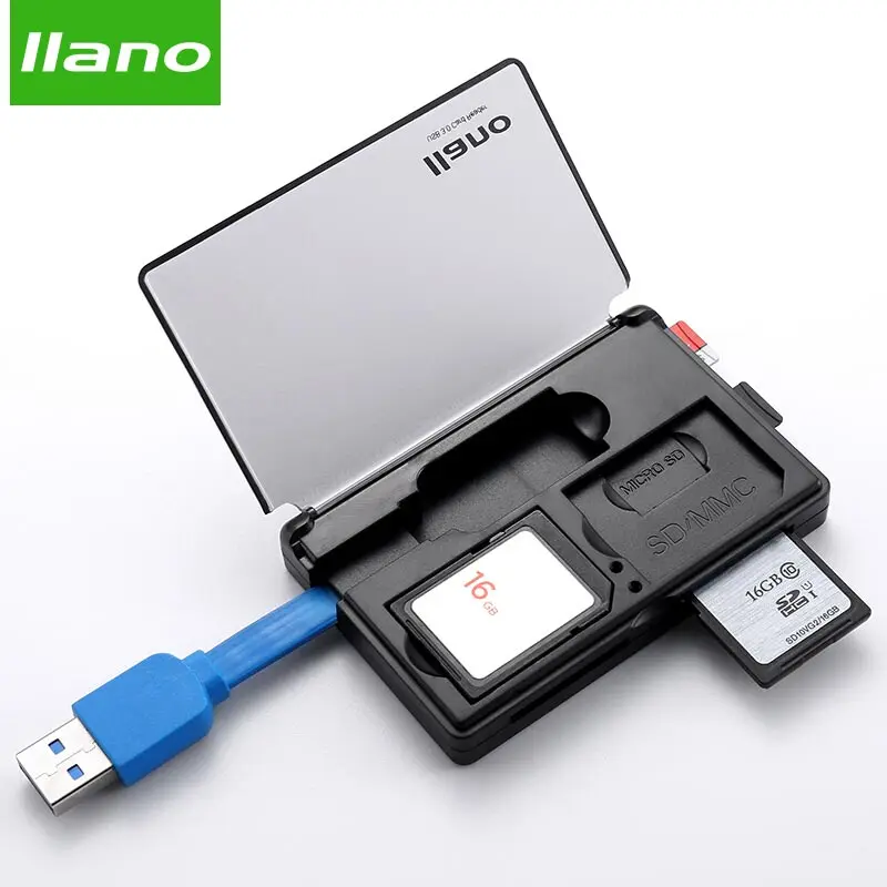 Llano 4 в 1 USB 3,0 смарт-кард-ридер для SD/TF карт памяти флэш мульти-кард-ридер 2 карты Одновременное чтение записи