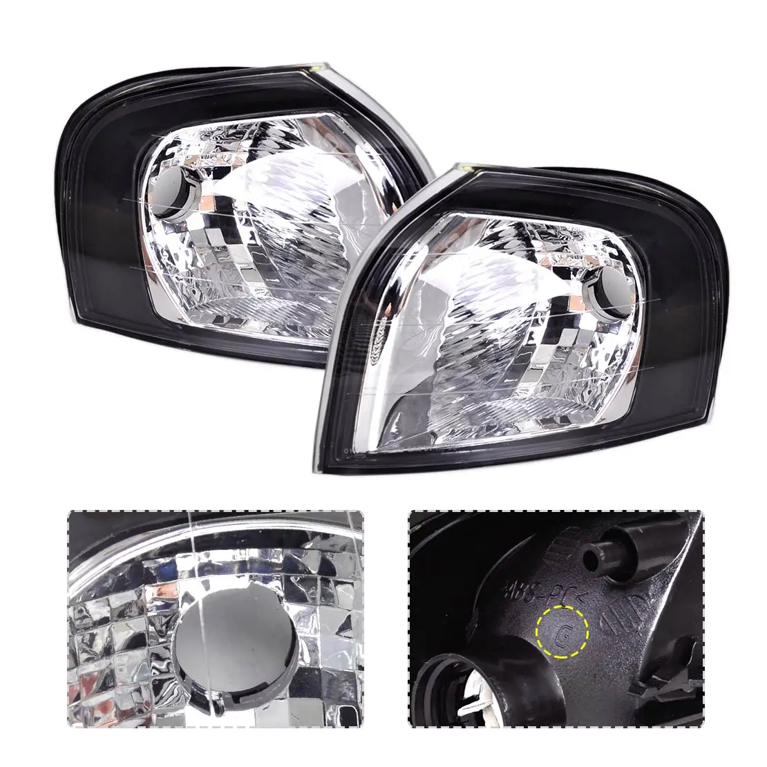 

CITALL 2pcs Turn Signal Corner Light Lamp 30655422 30655423 for Volvo S80 1999 2000 2001 2002 2003 2004 2005 2006 LHD Only