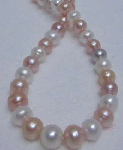 

Free Shipping 12-15MM SOUTH SEA NATURAL WHITE PINK PURPLE PEARL NECKLACE 14KGP